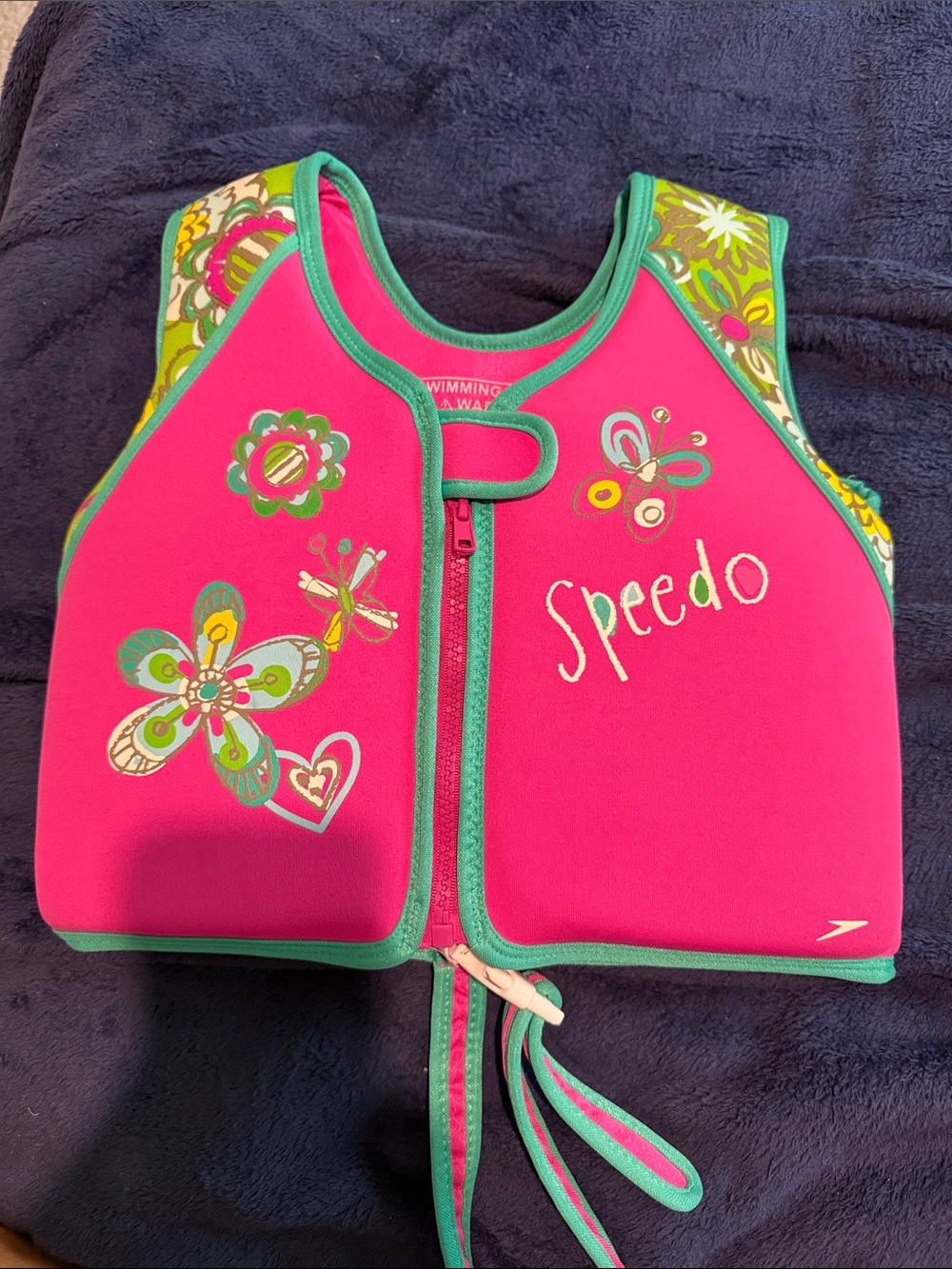 Speedo Kids Hot Pink and Teal Floral Swim Vest